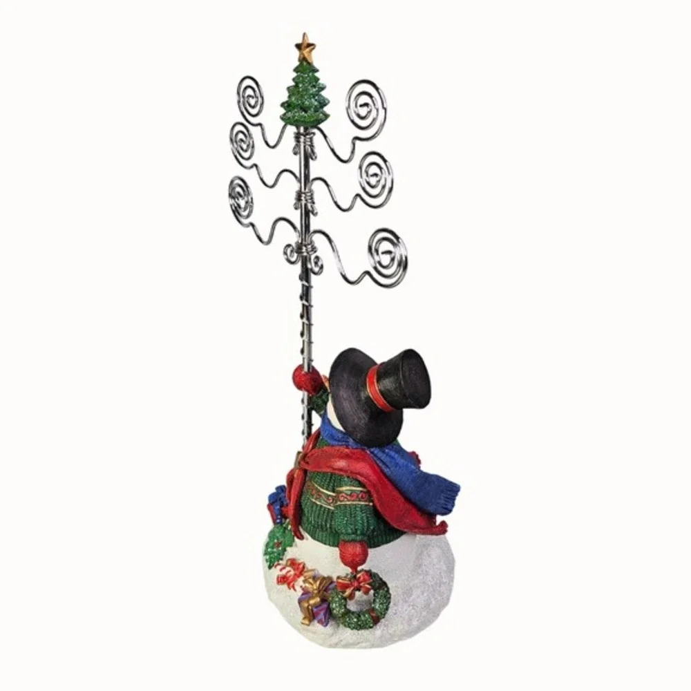 San Francisco Music Box Snowman Christmas Card Photo Holder Figurine Music Video